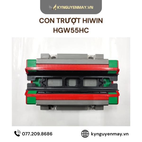 Con trượt HIWIN HGW | HGW20HC, HGW30HC, HGW35HC, HGW45HC, HGW55HC, HGW65HC