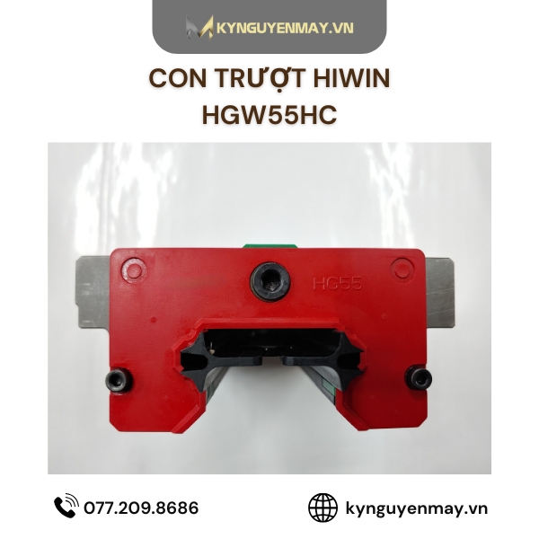 Con trượt HIWIN HGW | HGW20HC, HGW30HC, HGW35HC, HGW45HC, HGW55HC, HGW65HC