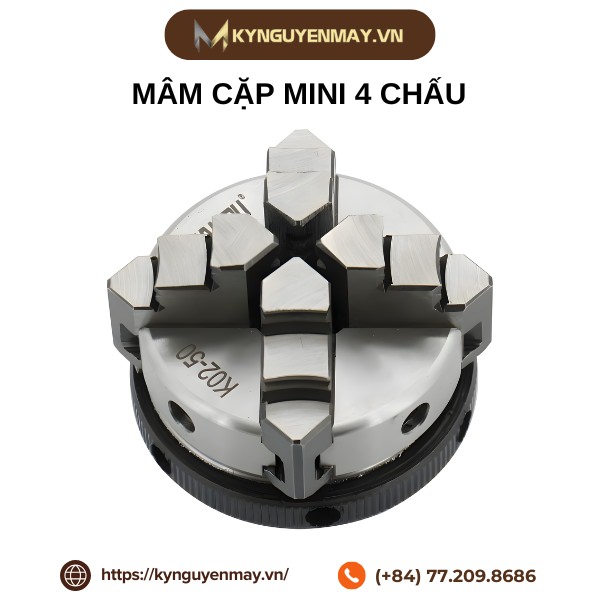 Mâm cặp mini 4 chấu K02-50, K02-63, K02-80, K02-100