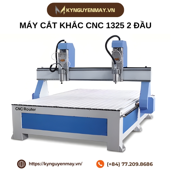 Máy cắt khắc CNC 1325 cắt gỗ nội thất biển quảng cáo hai đầu tự động