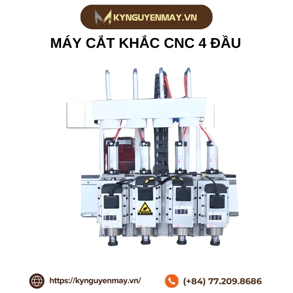Máy cắt khắc CNC 4 đầu nội thất công nghiệp
