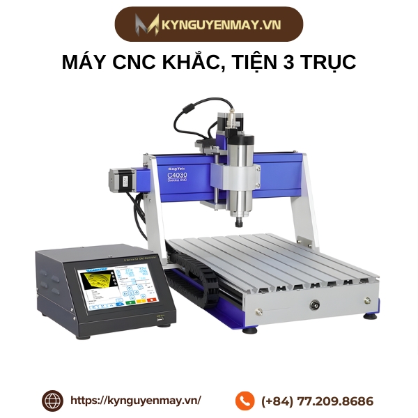 Máy CNC khắc, tiện 3 trục công suất 800W - 1.5KW | C4060, C4030, C3030, C2520