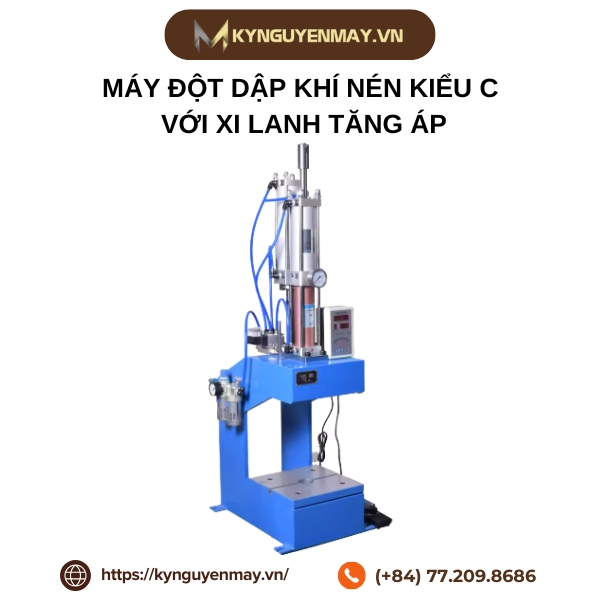 Máy đột dập khí nén kiểu C với xi lanh tăng áp