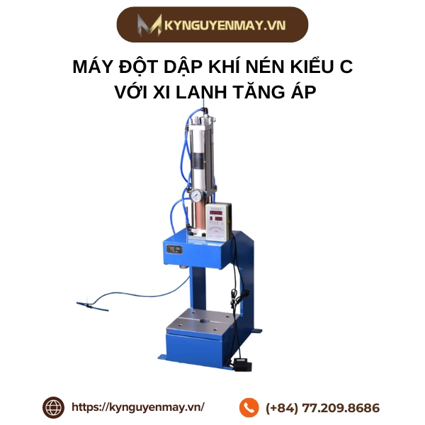 Máy đột dập khí nén kiểu C với xi lanh tăng áp