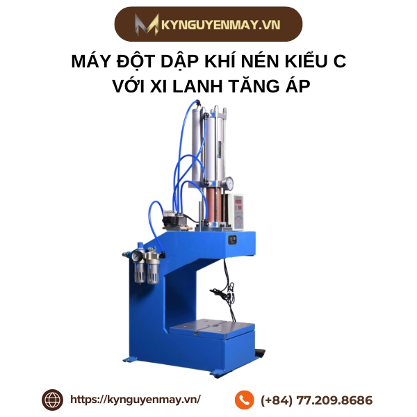 Máy đột dập khí nén kiểu C với xi lanh tăng áp