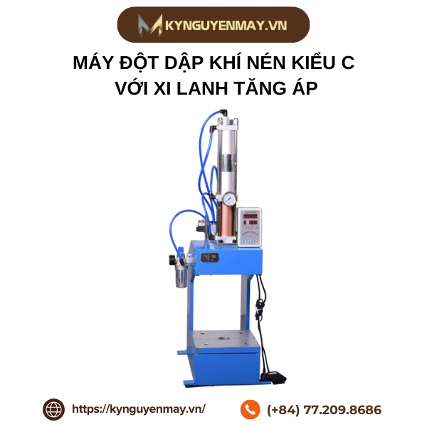 Máy đột dập khí nén kiểu C với xi lanh tăng áp