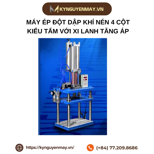 Máy ép đột dập khí nén 4 cột kiểu tấm với xi lanh tăng áp