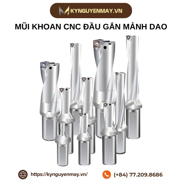 Mũi khoan CNC đầu gắn mảnh dao