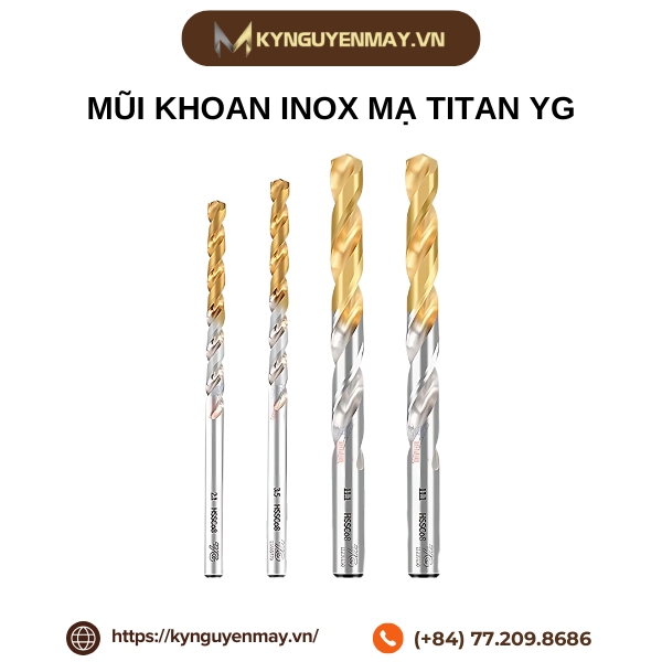 Mũi khoan inox mạ titan YG