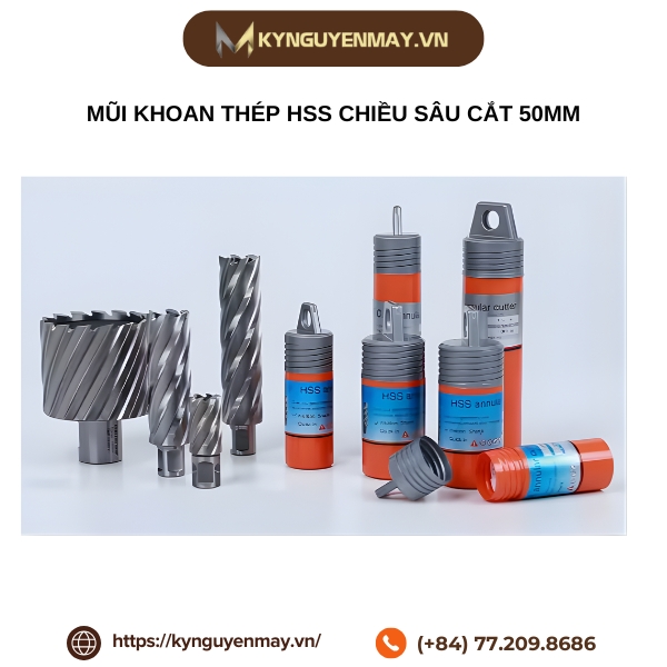 Mũi khoan thép HSS chiều sâu cắt 50mm
