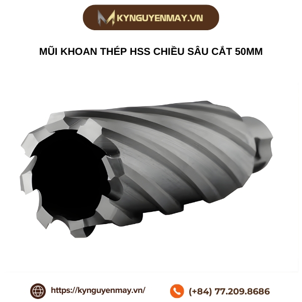 Mũi khoan thép HSS chiều sâu cắt 50mm