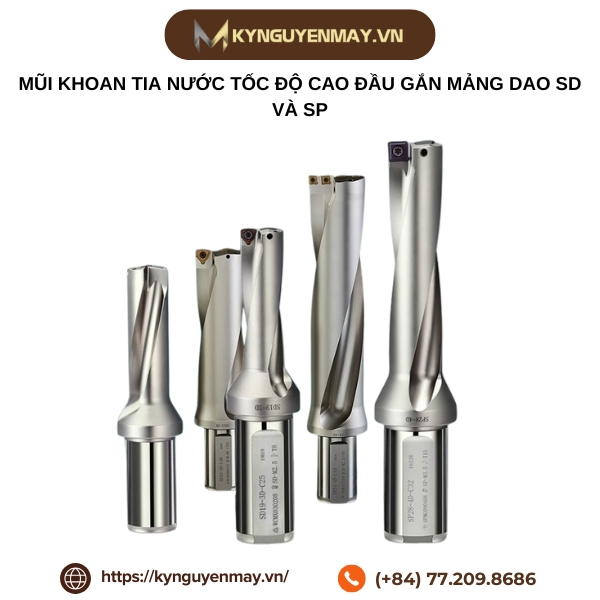 Mũi khoan tia nước tốc độ cao đầu gắn mảng dao SD và SP