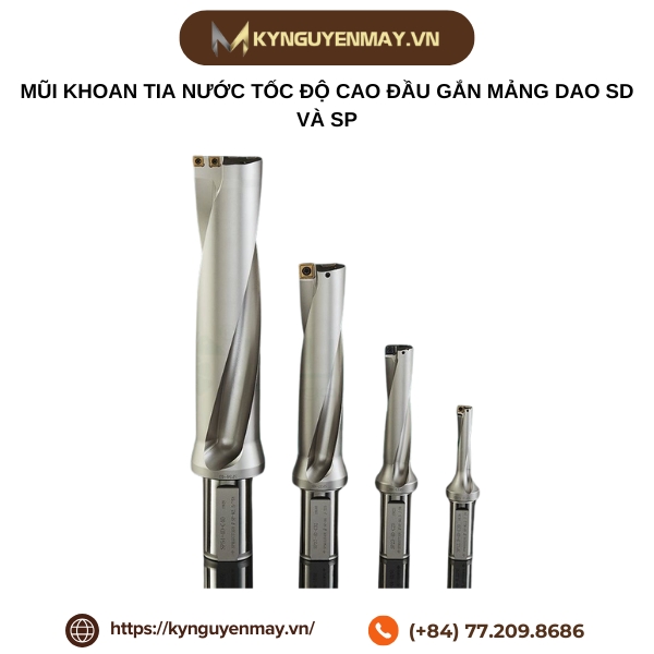Mũi khoan tia nước tốc độ cao đầu gắn mảng dao SD và SP