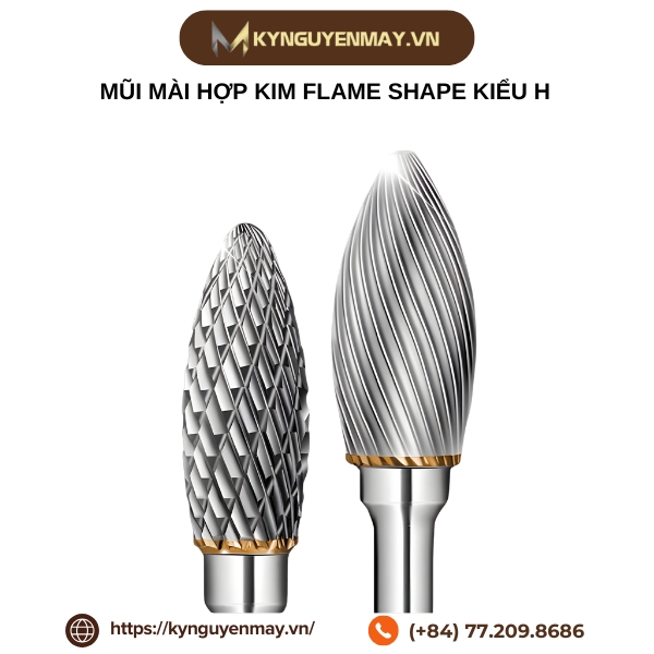Mũi mài hợp kim flame shape kiểu H