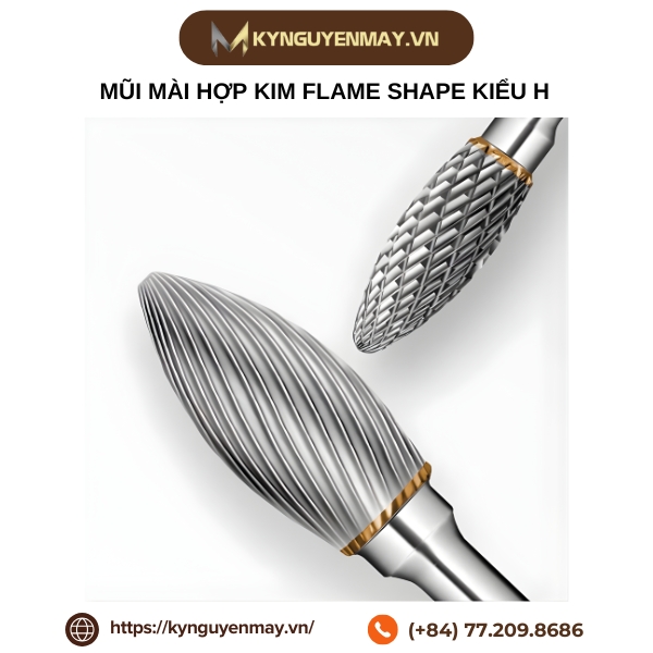 Mũi mài hợp kim flame shape kiểu H