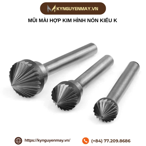 Mũi mài hợp kim hình nón kiểu K