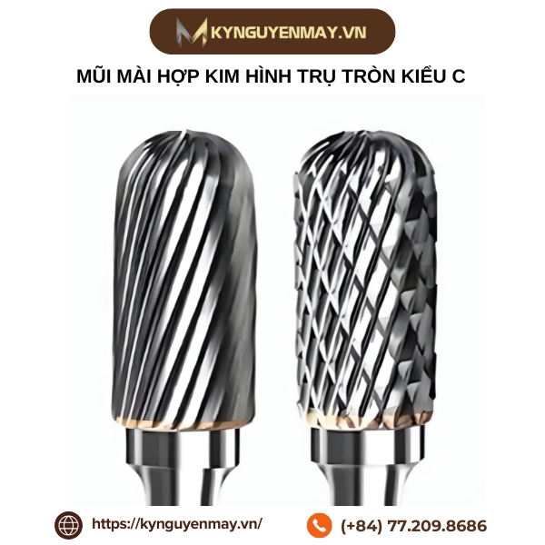 Mũi mài hợp kim hình trụ tròn kiểu C