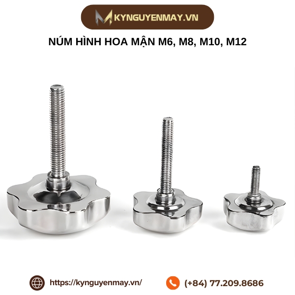 Núm hình hoa mận M6, M8, M10, M12 - Núm và ren inox 304