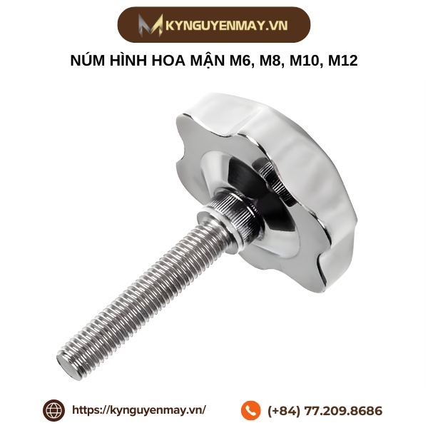 Núm hình hoa mận M6, M8, M10, M12 - Núm và ren inox 304