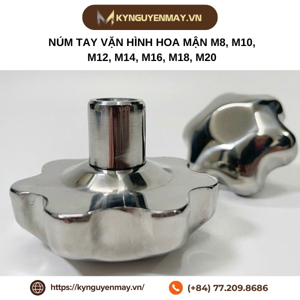 Núm tay vặn hình hoa mận M8, M10, M12, M14, M16, M18, M20 - Núm Inox 304