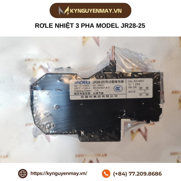 Rơle nhiệt 3 pha model JR28-25