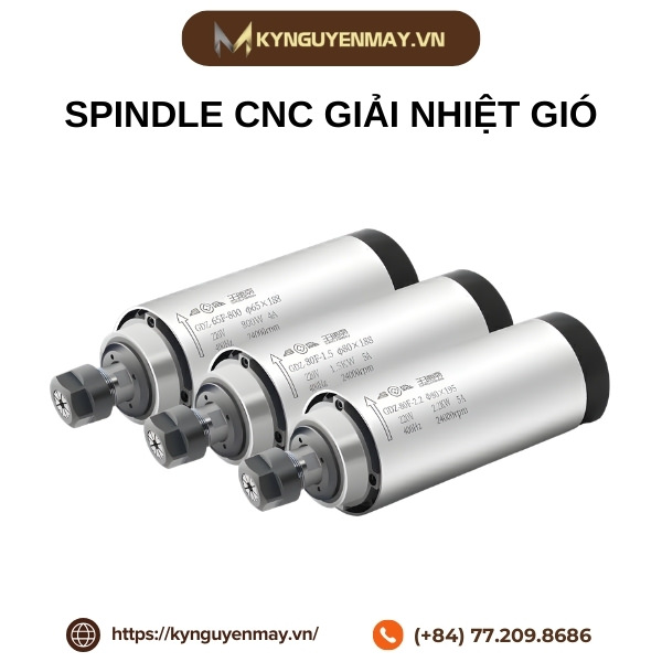 Spindle CNC giải nhiệt gió 800W-220V-ER11, 1.5KW-220V-ER11