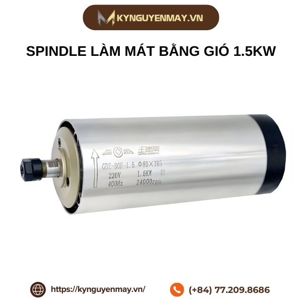 Spindle làm mát bằng gió 1.5KW