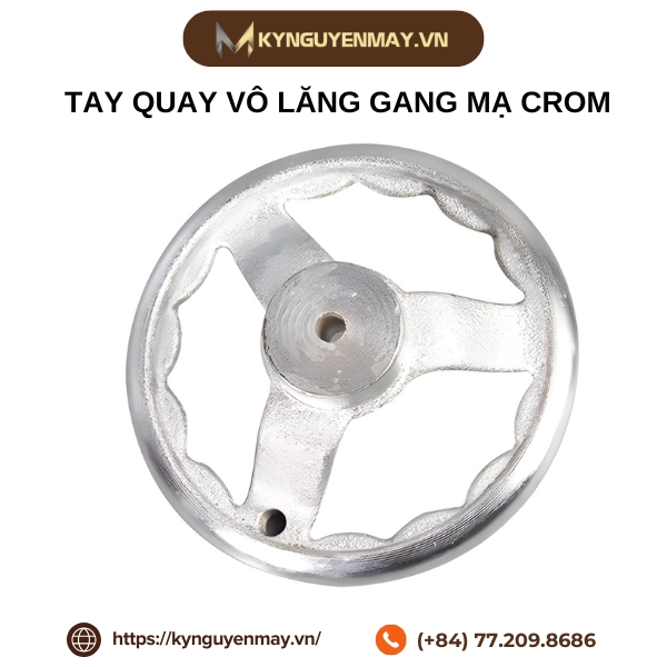 Tay quay vô lăng gang mạ crom