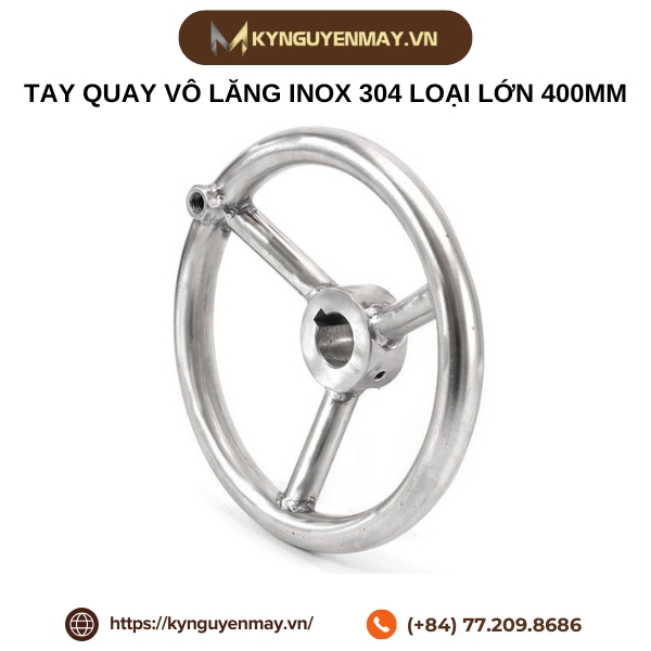 Tay quay vô lăng inox 304 loại lớn 400mm