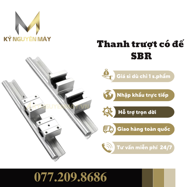 Thanh trượt tròn có đế SB Φ20 Φ25 Φ20 Φ30 Φ35