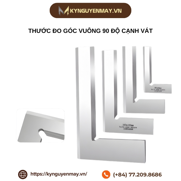 Thước đo góc vuông 90 độ cạnh vát
