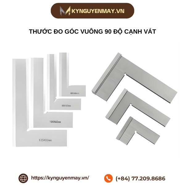 Thước đo góc vuông 90 độ cạnh vát