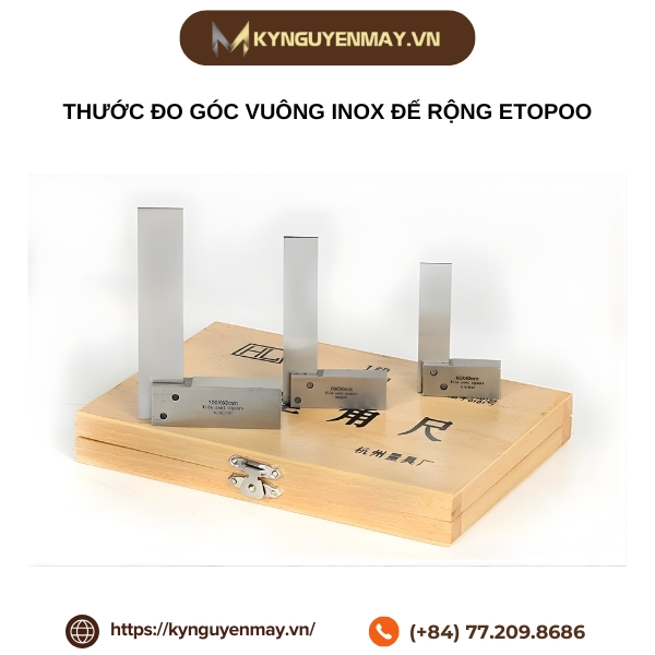 Thước đo góc vuông inox đế rộng ETOPOO