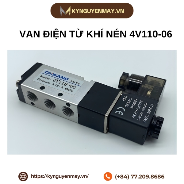 Van điện từ khí nén 4V110-06/AC220V/DC24V/DC12V