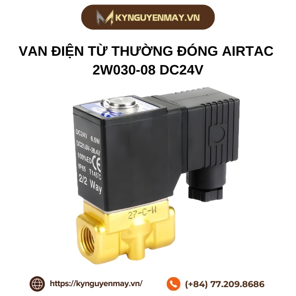 Van điện từ thường đóng AIRTAC 2W030-08 DC24V