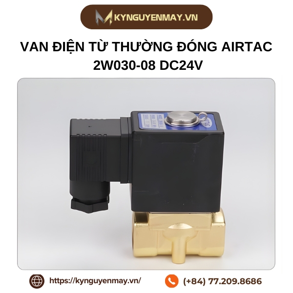 Van điện từ thường đóng AIRTAC 2W030-08 DC24V