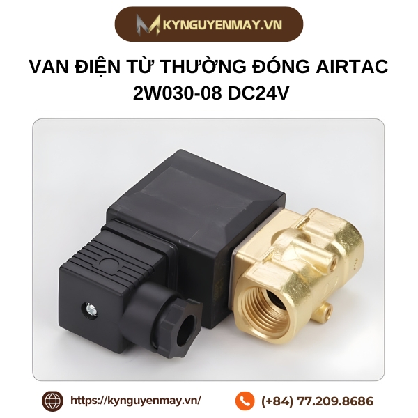 Van điện từ thường đóng AIRTAC 2W030-08 DC24V