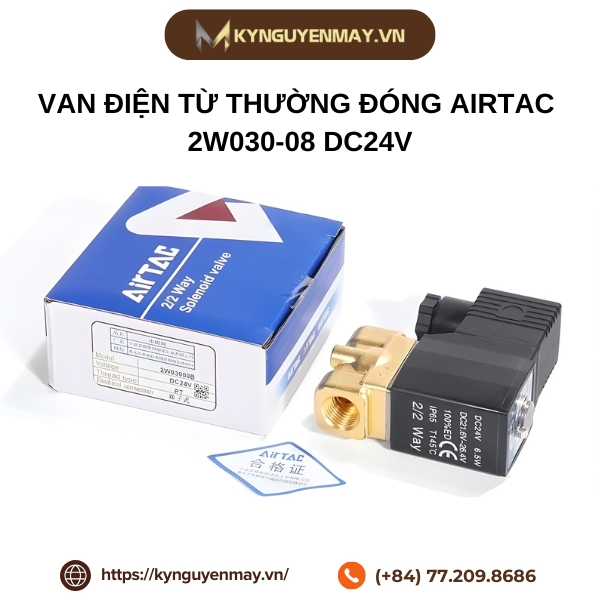 Van điện từ thường đóng AIRTAC 2W030-08 DC24V