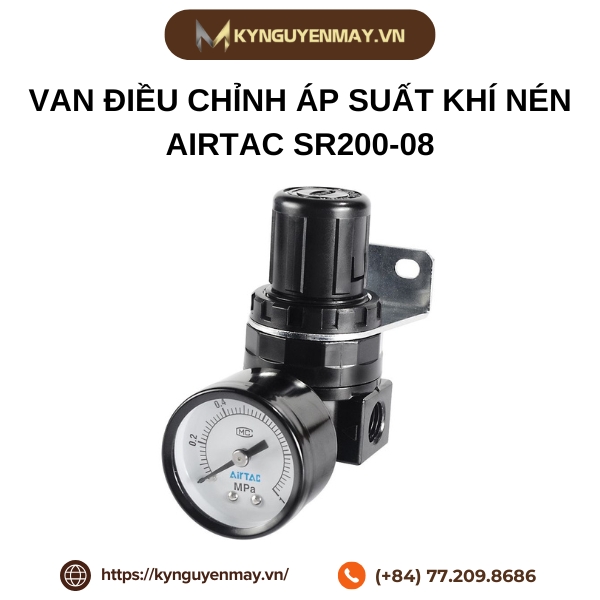 Van điều chỉnh áp suất khí nén AIRTAC SR200-08