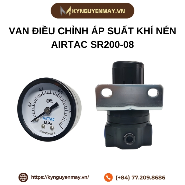 Van điều chỉnh áp suất khí nén AIRTAC SR200-08