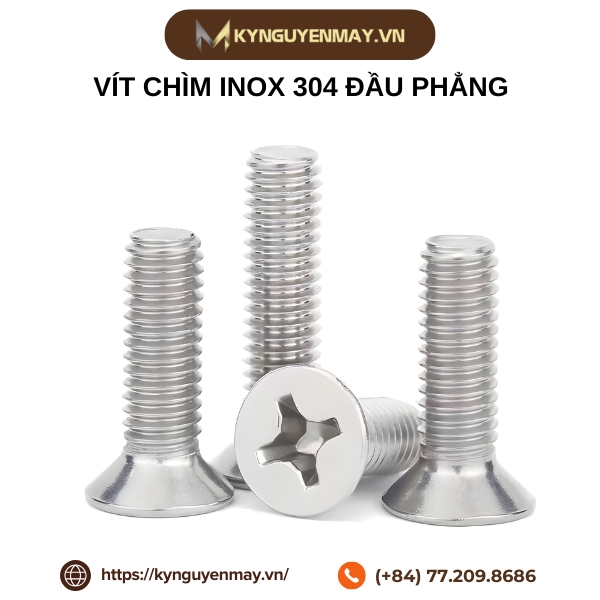 Vít chìm inox 304 đầu phẳng
