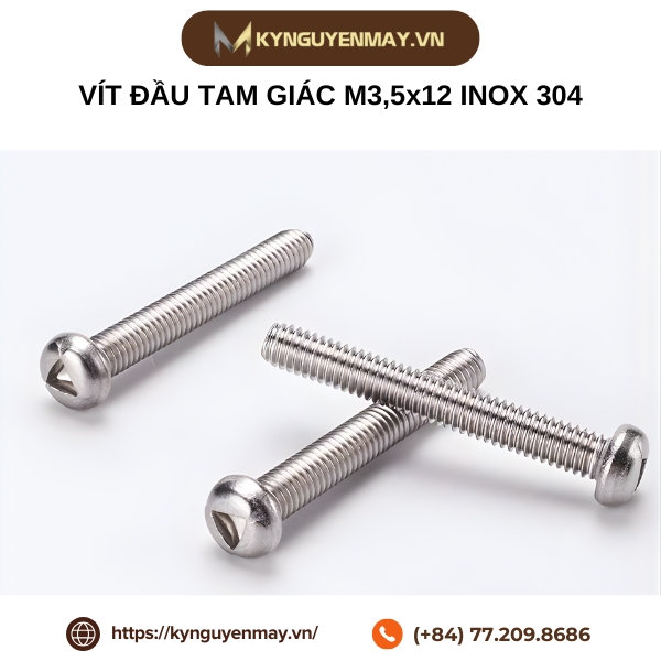Vít đầu tam giác M3,5x12 inox 304