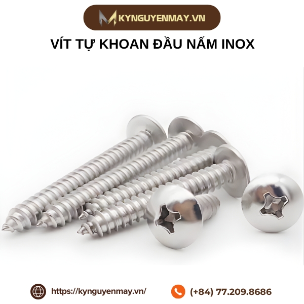 Vít tự khoan đầu nấm inox