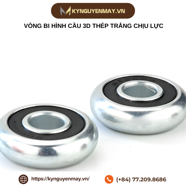 Vòng bi hình cầu 3D thép trắng chịu lực