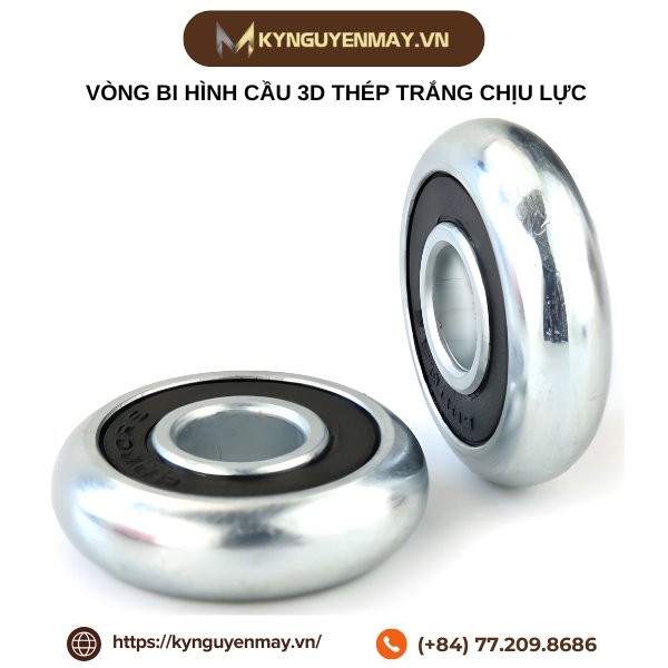 Vòng bi hình cầu 3D thép trắng chịu lực