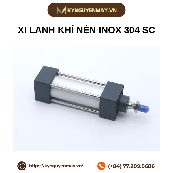 Xi lanh khí nén inox 304 SC32 40 63 80 100 125