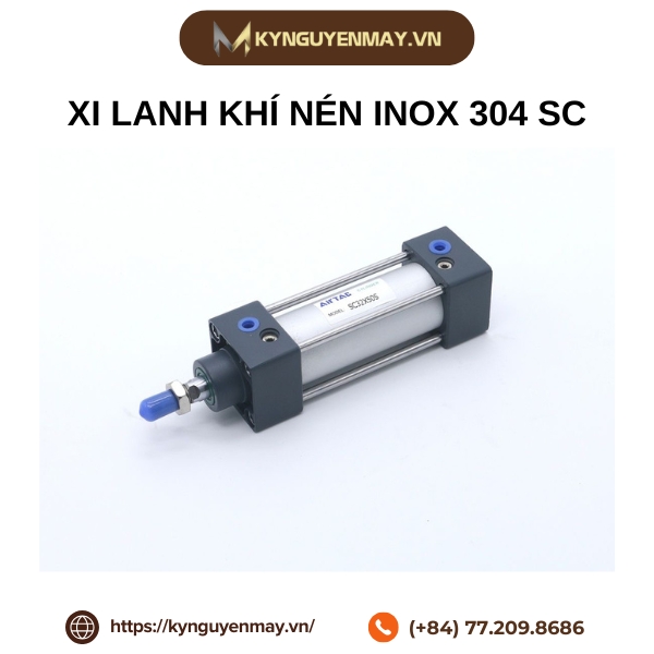 Xi lanh khí nén inox 304 SC32 40 63 80 100 125