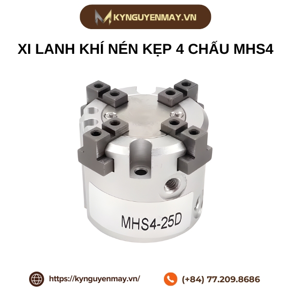 Xi lanh khí nén kẹp 4 chấu MHS416D, 20D, 25D, 32D, 40D, 50D, 63D