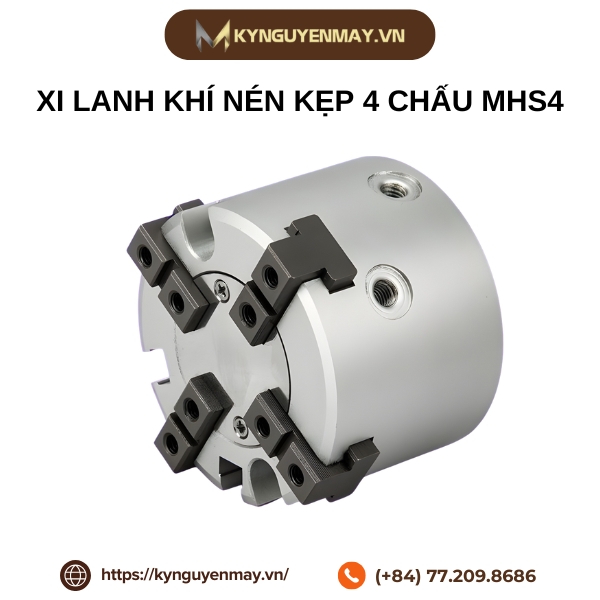 Xi lanh khí nén kẹp 4 chấu MHS416D, 20D, 25D, 32D, 40D, 50D, 63D