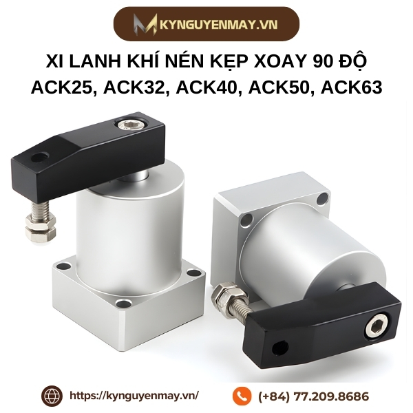 Xi lanh khí nén kẹp xoay 90 Độ ACK25, ACK32, ACK40, ACK50, ACK63